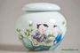 Tea caddy # 106, "Children playing in go" porcelain