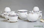Teaset  # 758 "Ornament", porcelain (teapot, 8 cups, gaiwan, pitcher)