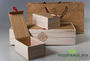 Gift box, wood (pack, bag, 2 wooden boxes)