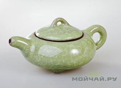 Набор посуды # 801 керамика глазурь «колотый лед» чайник 150 мл 6 чашек по 50 мл
