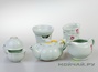 Tea ware set # 804, porcelain Ru Yao, (teapot 170 ml, pitcher 150 ml, cup 40 ml) 