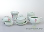 Набор посуды # 805, фарфор Жу Яо (гайвань 80 мл., чахай 140 мл., чашка 50 мл.)