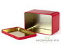Подарочная упаковка "Золотой лист" #2 (коробка, три жестяные баночки, бумажный пакет)