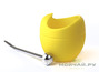 Vessel for mate (silicone) and bombilla, set # 15 (yellow), 200 ml.