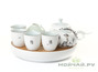 Набор посуды # 874,  фарфор (чайник, вазочка, чайница, чабань, 4 чашки)