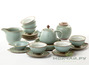 Набор посуды # 888,  жу яо (чайник, чахай, сито, чайница, пруд чайный, 6 подставок под чашки, 6 чашек)