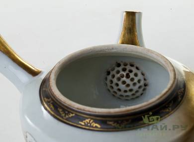 Набор антикварной посуды # 17406, фарфор (чайник 170 мл., 5 пиал 85 мл., гундаобэй 90 мл.)