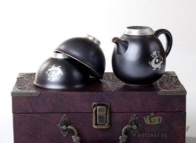 Набор # 19286 керамика чайник 198 мл две пиалы 90 мл