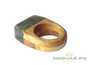 Ring (Rowan / Sayan pebble jade) # 20515, wood/stone