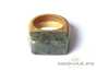 Ring (Rowan / Sayan pebble jade) # 20515, wood/stone