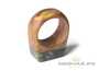 Ring (Rowan / Sayan pebble jade) # 20517, wood/stone