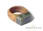 Ring (Rowan / Sayan pebble jade) # 20517, wood/stone