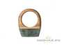 Ring (Rowan / Sayan pebble jade) # 20518, wood/stone