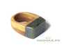 Ring (Rowan / Sayan pebble jade) # 20520, wood/stone