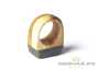 Ring (Rowan / Sayan pebble jade) # 20523, wood/stone