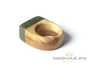 Ring (Rowan / Sayan pebble jade) # 20523, wood/stone