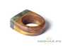 Ring (Rowan / Sayan pebble jade) # 20522, wood/stone