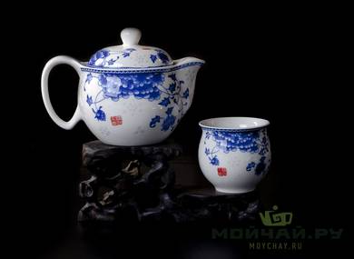 Набор посуды для чайной церемонии # 21200 чайник - 380 мл фарфор 6 пиал по 80 мл чайный пруд - 1600 мл