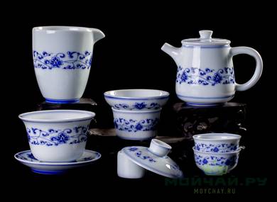 Набор посуды для чайной церемонии (12 предметов) # 23263: 8 пиал по 38 мл, сито, чайник 224 мл, гундаобэй 262 мл, гайвань 172 мл.