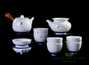 Набор посуды для чайной церемонии из 9 предметов # 23323, фарфор: чайник 240 мл., гундаобэй 200 мл., сито, 6 пиал по 70 мл