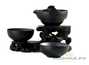 Набор посуды для чайной церемонии из 3 предметов # 23375, керамика: две пиалы по 80 мл, гайвань (сиборидаси) 100 мл.