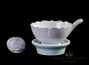 Набор посуды для чайной церемонии из 10 предметов # 23386, фарфор: чайник 230 мл, гундаобэй 180 мл, сито, вазочка, 6 пиал по 60 мл.