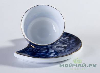 Набор посуды для чайной церемонии из 9 предметов # 23398 фарфор:  гундаобэй 236 мл гайвань 183 мл сито 6 пиал с блюдцем 66 мл