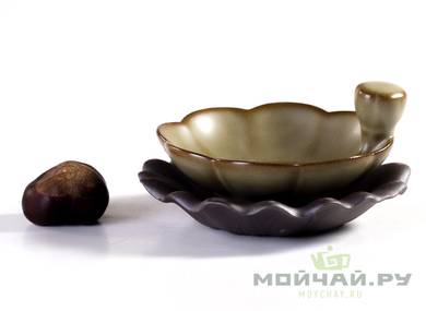Набор посуды для чайной церемонии из 10 предметов # 23403 керамика: шесть пиал по 50 мл сито гундаобэй 225 мл чайник 160 мл гайвань 170 мл