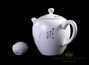 Teaset # 23467, porcelain, 11 items: teapot 260 ml, teaboat, gaiwan 150 ml, 6 cups 65 ml, teamesh, gundaobey 220 ml.