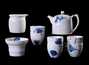Набор посуды для чайной церемонии из 9 предметов  # 23528, фарфор: чайник 260 мл, гундаобэй 185 мл, сито, 6 пиал по 75 мл.