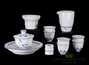 Tea set (10 items) # 24051, porcelain: gaiwan 125 ml, teaboat 150 ml, six cups by 30 ml, teamesh