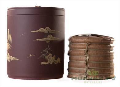 Чайница (сосуд для хранения чая) # 26000, исинская глина/ручная роспись