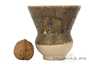 Vessel for mate (kalabas) # 29129, wood firing, ceramic, 30 ml.