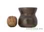 Vessel for mate (kalabas) # 29418, wood firing/ceramic