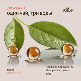 Дегустация "Один чай - три воды", 28 апреля, Санкт-Петербург, Апраксин пер, 10.