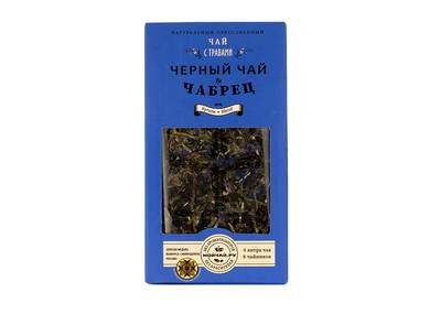 Травяной сбор прессованный «Чёрный чай с чабрецом» 50 г