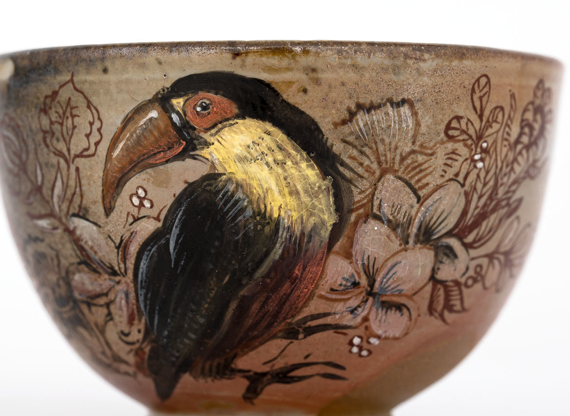 Cup # 29933, wood firing/ porcelain/ hand painting, 135 ml.