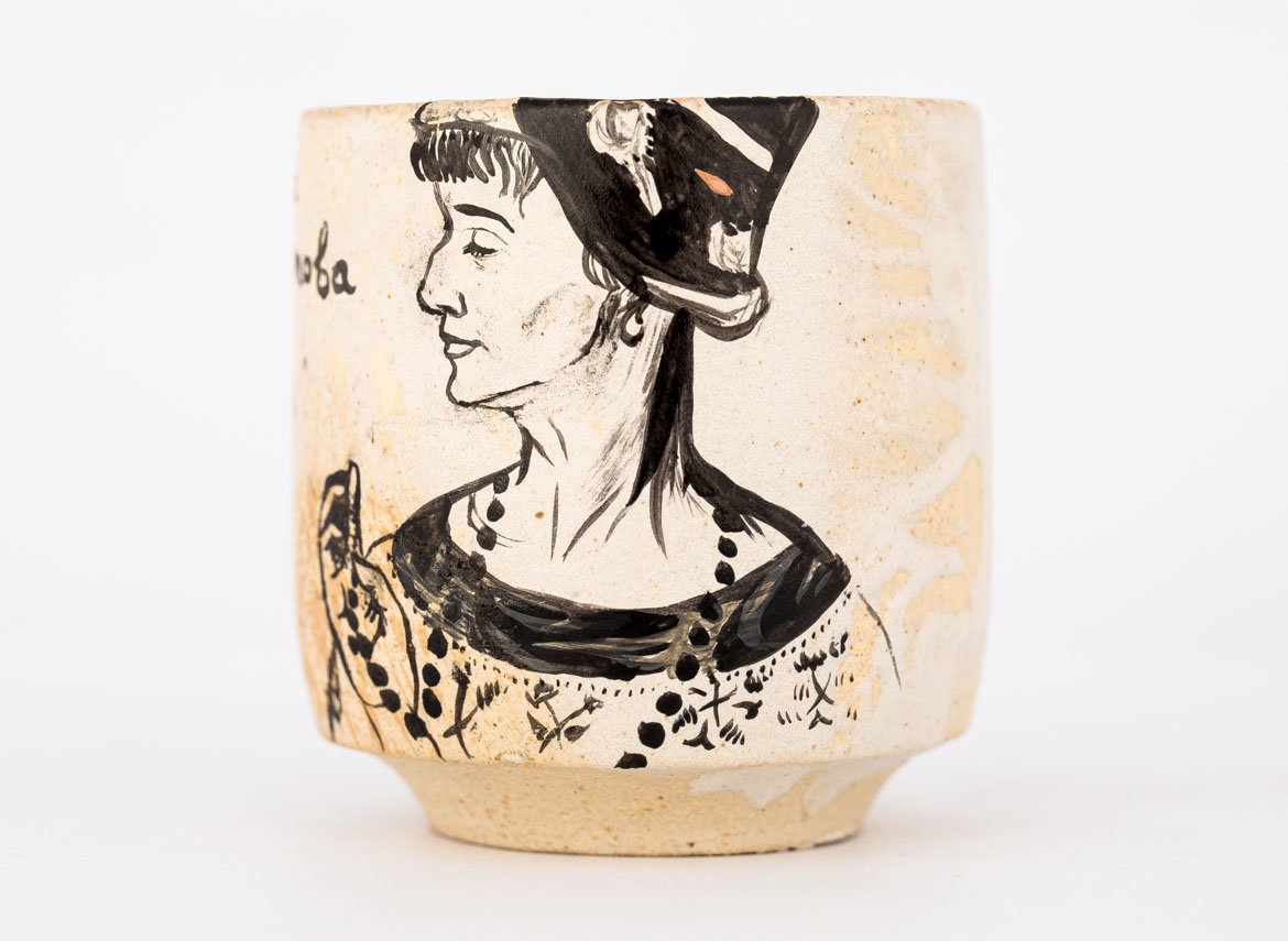 Cup # 29954, wood firing/hand painting/porcelain, 80 ml.