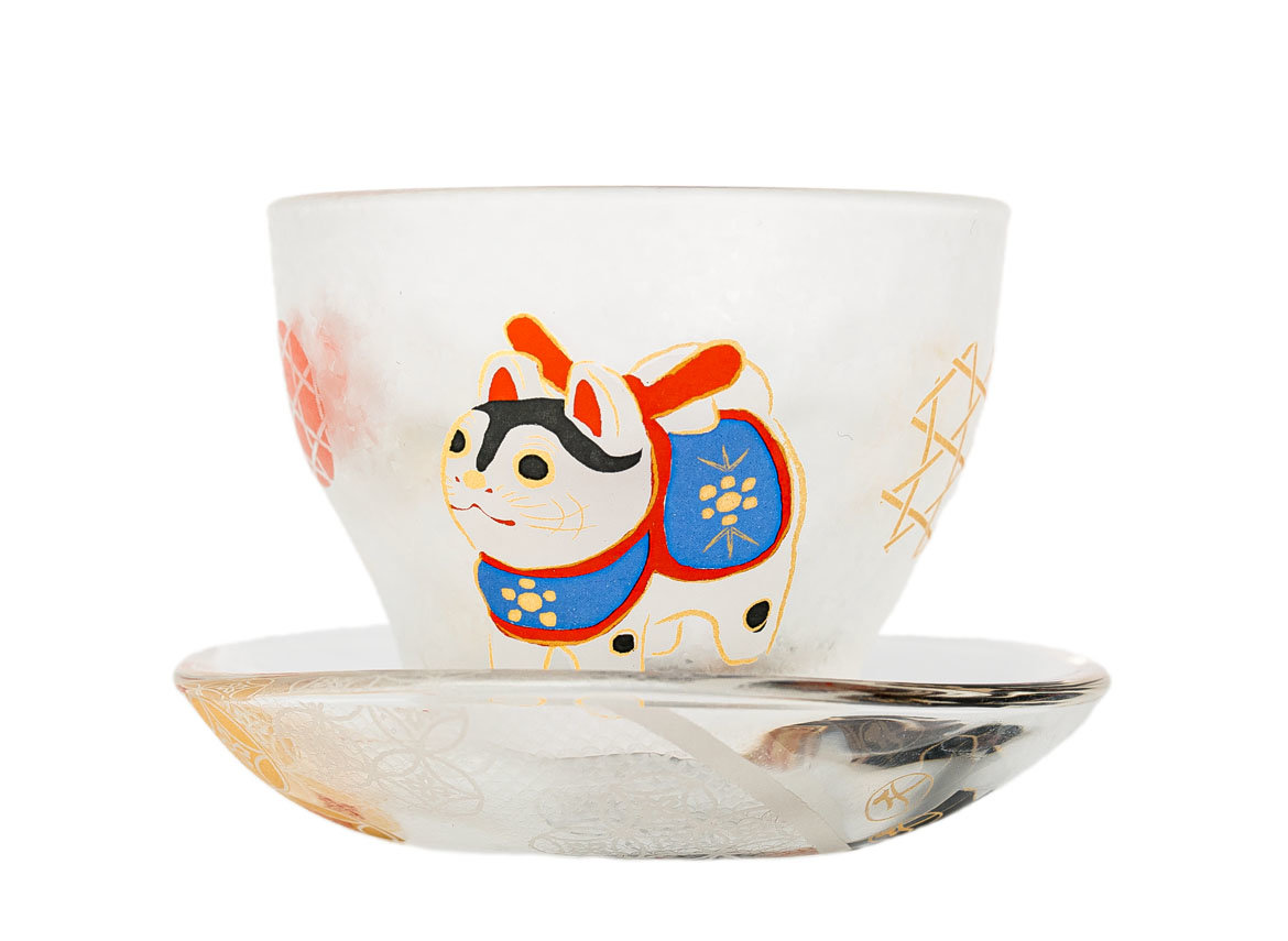 Cup with stand # 31673, hand painting/glass, 75 ml.