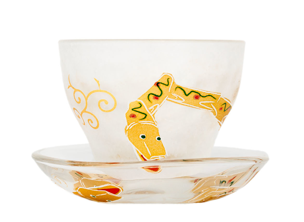 Cup with stand # 31675, hand painting/glass, 75 ml.