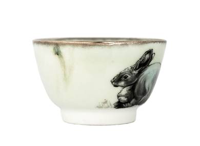 Пиала # 32488, дровяной обжиг/керамика/ручная роспись, 105 мл.