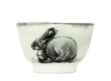 Пиала # 32488, дровяной обжиг/керамика/ручная роспись, 105 мл.