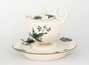 Set for tea ceremony # 32498, ( porcelain ): teapot with stands 180 ml., 2 cup with stands of 70 ml.