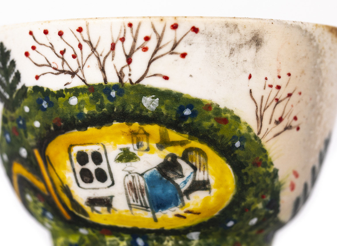 Cup # 32890, wood firing/ceramic/hand painting, 110 ml.