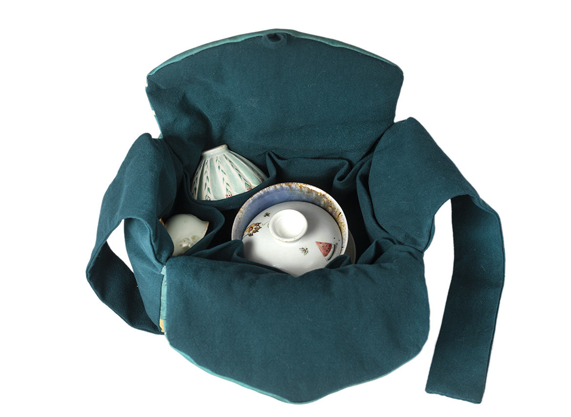 Textile bag for storage and transportation of teaware # 33216