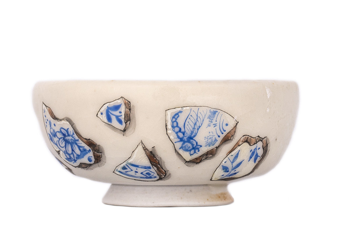 Пиала # 33318, дровяной обжиг/керамика/ручная роспись, 45 мл.