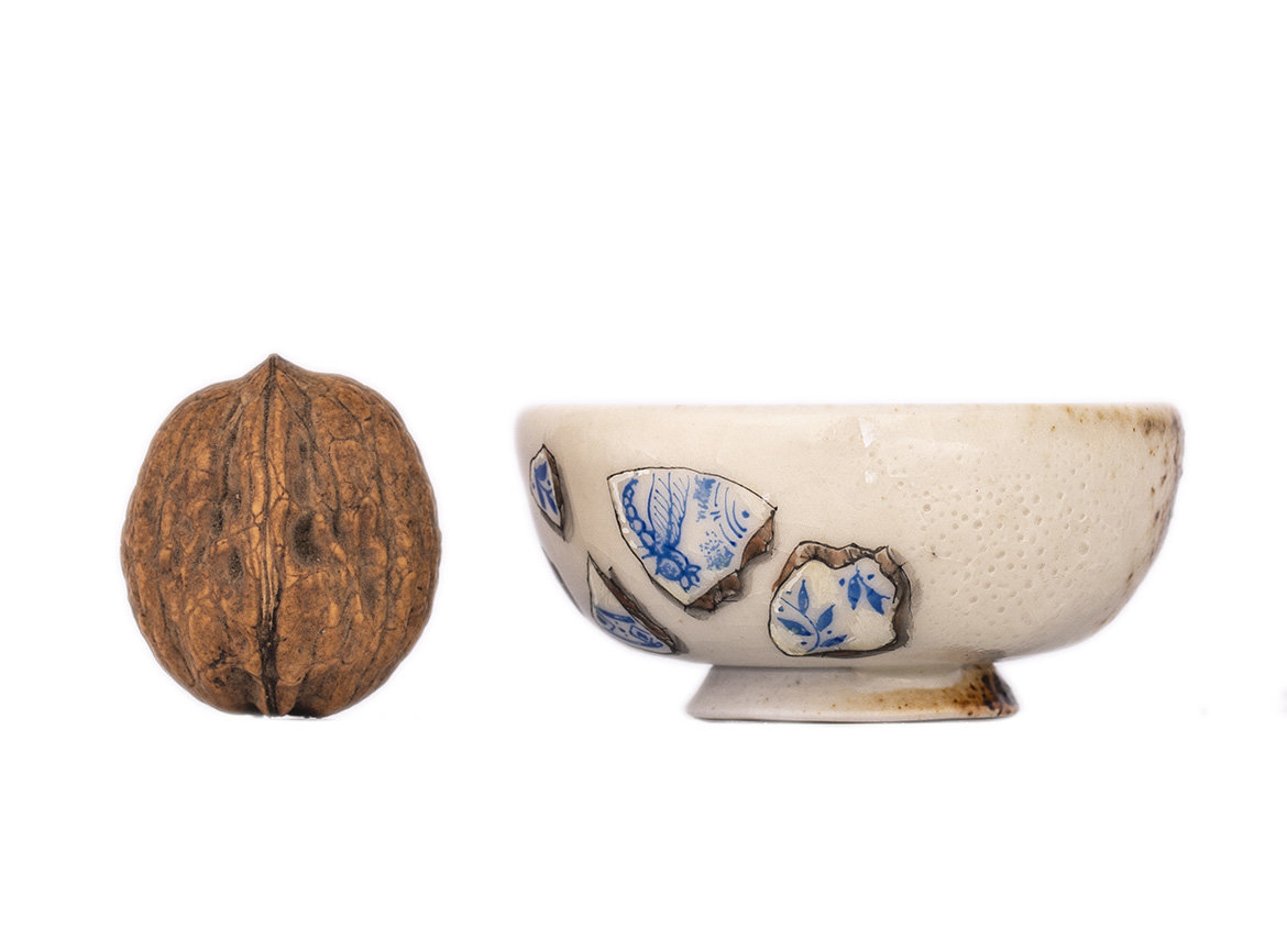 Пиала # 33318, дровяной обжиг/керамика/ручная роспись, 45 мл.