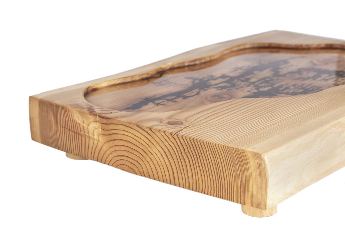 Handmade tea tray # 33749, wood, siberian larch