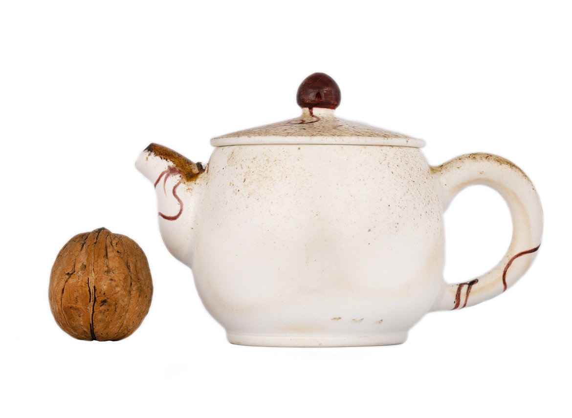 Teapot # 34333, wood firing/ceramic/hand painting, 170 ml.