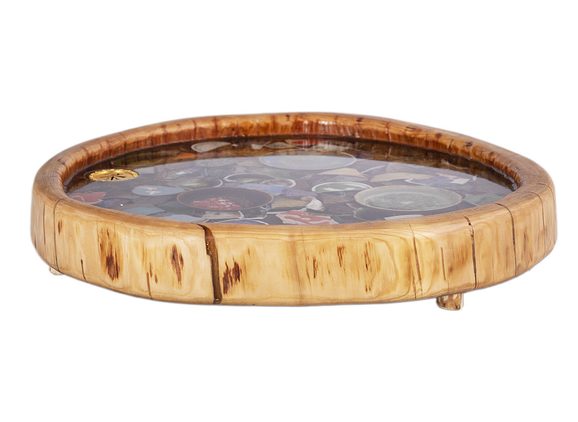 Handmade tea tray # 34790, wood, siberian larch